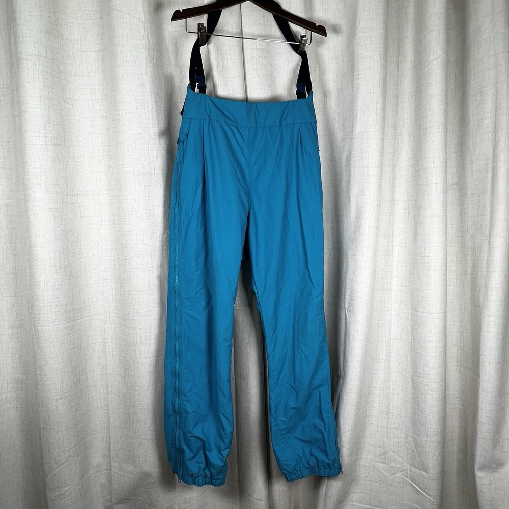 Vintage Patagonia Pants Women's 14 Blue Snow Ski Suspenders Full Side Zip Bib